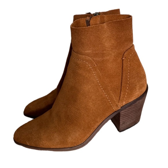 Splendid brown leather suede block heel ankle boots - Picture 5 of 8